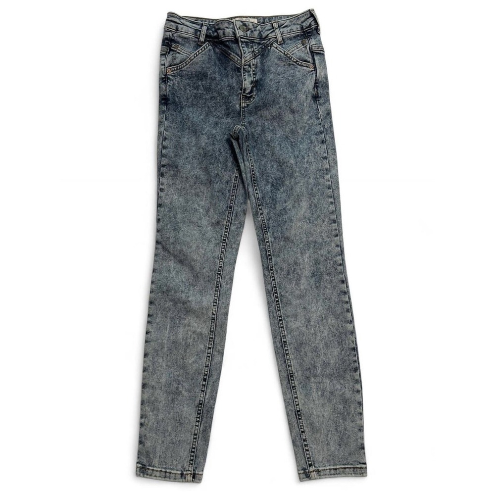Free People Women's High Waisted Acid Wash Blue Jeans Vintage Look Denim